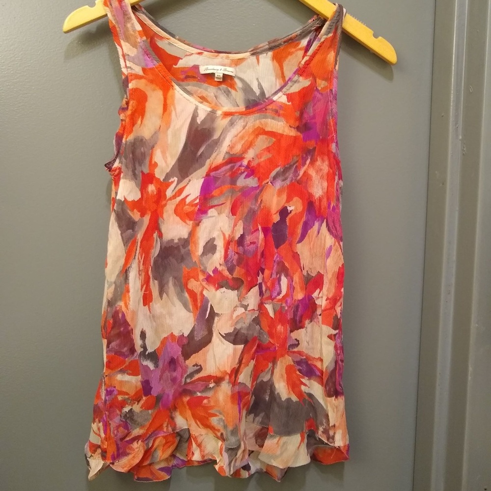 Pink & Orange Sheer Tank